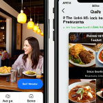 **

Prompt: A simple, functional mobile app interface displaying a basic list of local restaurants, with a clear "Book Now" button. Focus on usability and clean design. In the background, a diverse group of friends happily dining at a restaurant.

**
