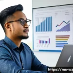 Home 22 MVP에서의 비용 관리 전략 - A professional Malay entrepreneur in a modern office setting, carefully planning a startup project o...