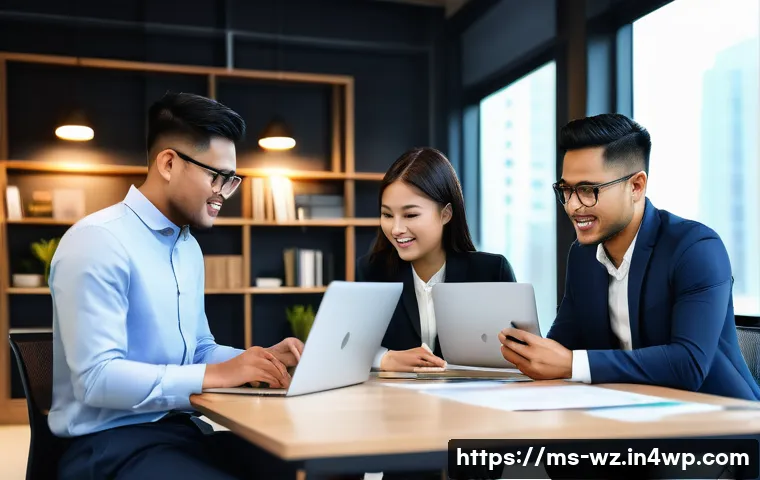 MVP 고객 피드백 반영 방안 - A modern Malaysian office setting showing a diverse team of young professionals collaborating around...