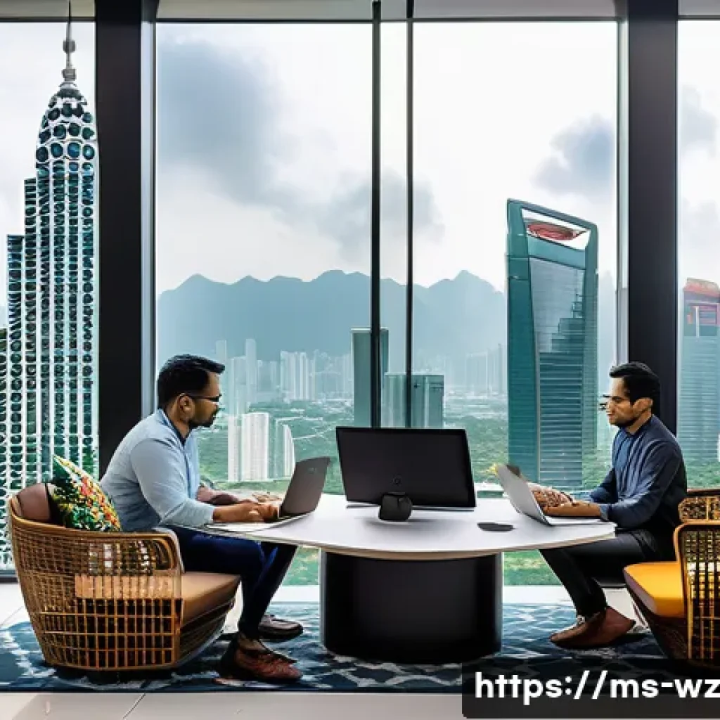 MVP와 사용자 만족도 측정 - A modern office scene in Kuala Lumpur showing a diverse team of Malay professionals collaborating ar...