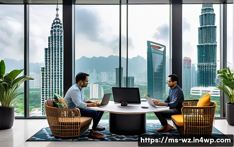MVP와 사용자 만족도 측정 - A modern office scene in Kuala Lumpur showing a diverse team of Malay professionals collaborating ar...