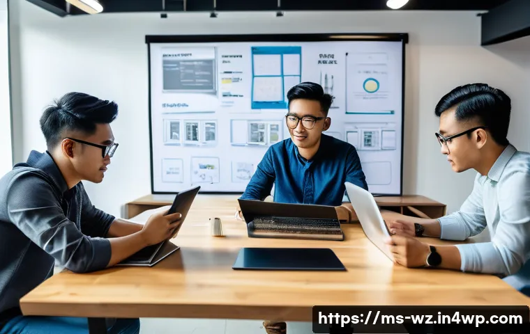 MVP와 지속 가능한 혁신 - A modern Malaysian startup office scene showing a diverse team of young entrepreneurs collaborating ...